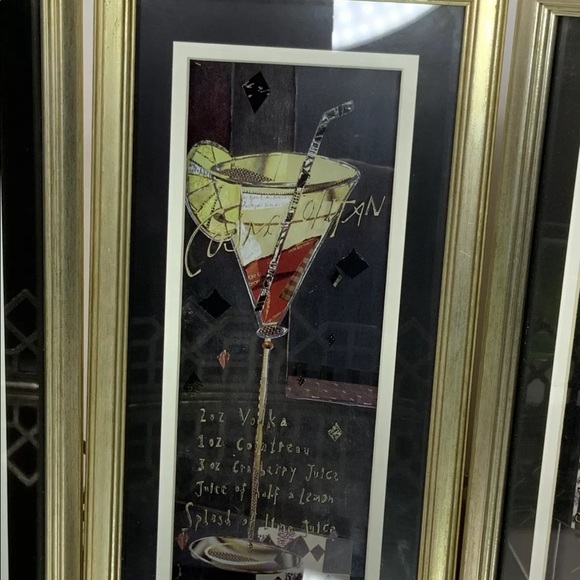 Tiki Bar Framed Picture Art Glass Lot 3 #N1 - Picture 3 of 7